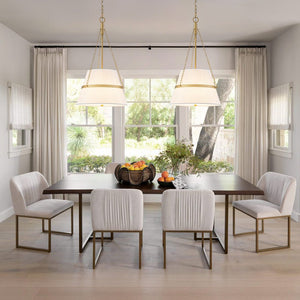 Chandelierias - Modern Casual 4 - Light Conical Linen Shade Pendant - Pendant - Brass - 