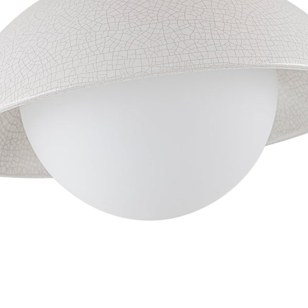 Chandelierias - Modern Ceramics 1 - Light Glass Globe Flush Mount - Semi Flush - Glaze Black - Brushed Brass - 