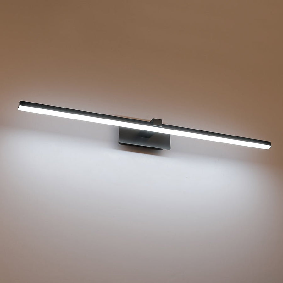 Chandelierias-Modern Cool White 6000K Fluted Linear Bathroom Vanity Light--Black-23.8in