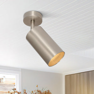 Chandelierias - Modern Cylinder Metal Spotlight Single Track Light - Spotlight - Nickel - 1 - Pack
