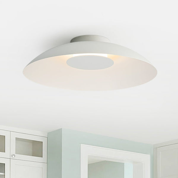 Chandelierias - Modern Dimmable LED Saucer Semi - Flush Mount - Semi Flush - White - 