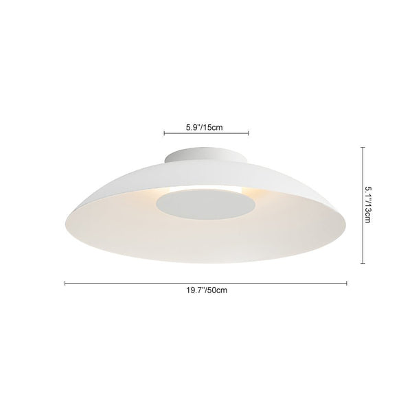 Chandelierias - Modern Dimmable LED Saucer Semi - Flush Mount - Semi Flush - White - 