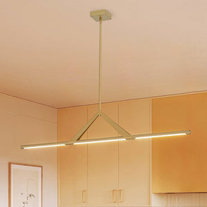 Chandelierias - Modern Dimmable LED Slim Long Bar Linear Pendant - Gold - 