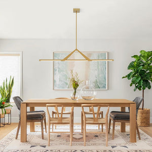 Chandelierias - Modern Dimmable LED Slim Long Bar Linear Pendant - Gold - 