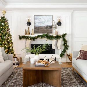 Chandelierias - Modern Farmhouse 1 - Light Clear Glass Globe Armed Wall Sconce - Wall Light - Brass & Black - 