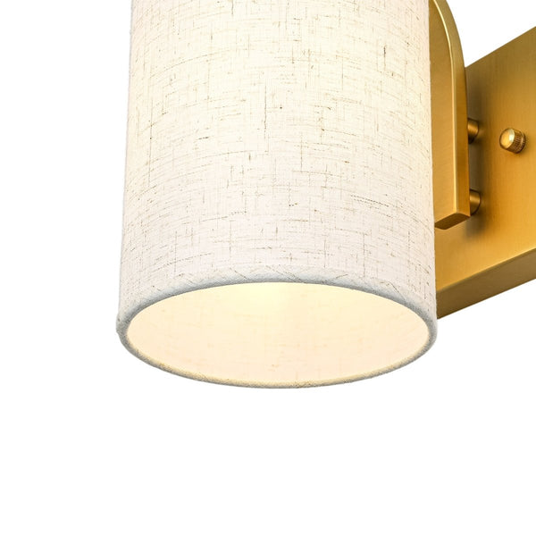 Chandelierias-Modern Farmhouse 1-Light Cylindrical Textured Linen Fabric Wall Sconce-Wall Light-Black-