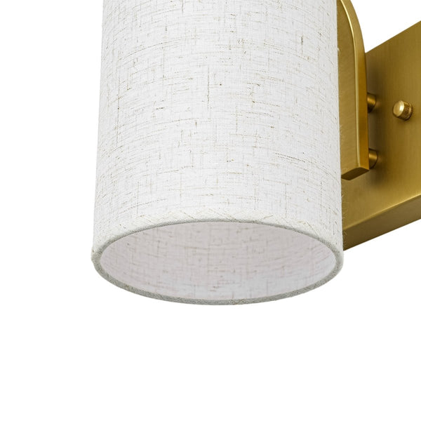 Chandelierias-Modern Farmhouse 1-Light Cylindrical Textured Linen Fabric Wall Sconce-Wall Light-Black-