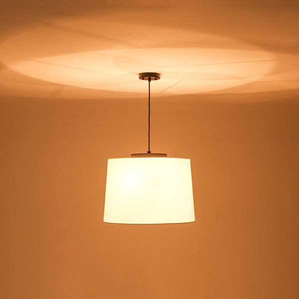 Chandelierias - Modern Farmhouse 3 - Light Flare - shape Drum Fabric Pendant - Pendants - 19.7 in - 