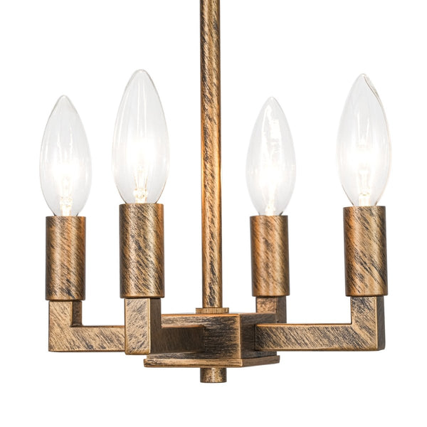 Chandelierias-Modern Farmhouse 4-Light Wrought Iron Geometric Cage Pendant-Pendants-13.0 in-