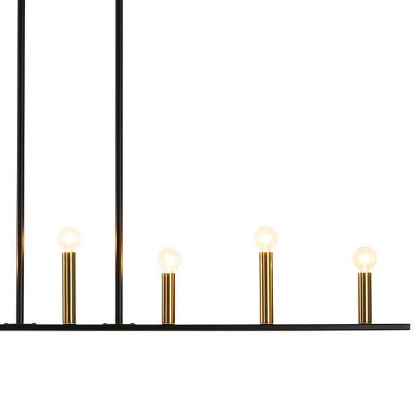 Chandelierias - Modern Farmhouse 7 - Light Uneven Linear Chandelier - Chandeliers - Brass & Black - 