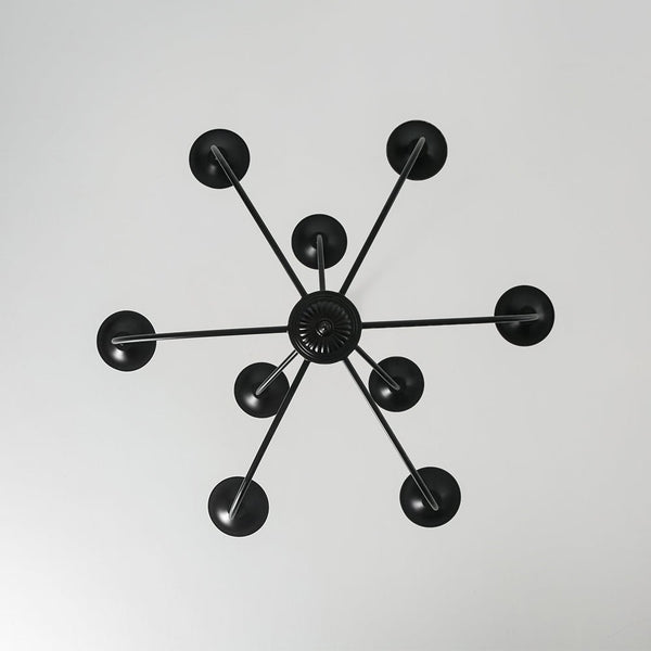 Chandelierias - Modern Farmhouse 9 - Light Candlestick Tiered Chandelier - Pendant - Matte Black - 
