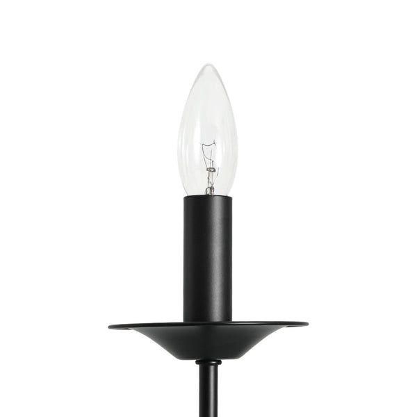 Chandelierias - Modern Farmhouse 9 - Light Candlestick Tiered Chandelier - Pendant - Matte Black - 