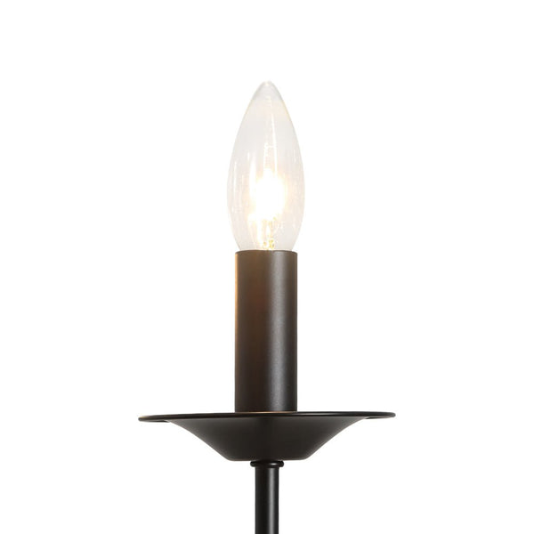 Chandelierias - Modern Farmhouse 9 - Light Candlestick Tiered Chandelier - Pendant - Matte Black - 