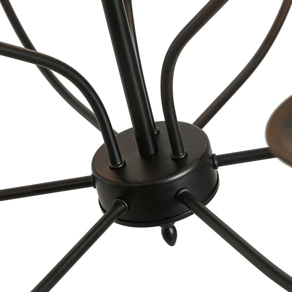 Chandelierias - Modern Farmhouse 9 - Light Candlestick Tiered Chandelier - Pendant - Matte Black - 