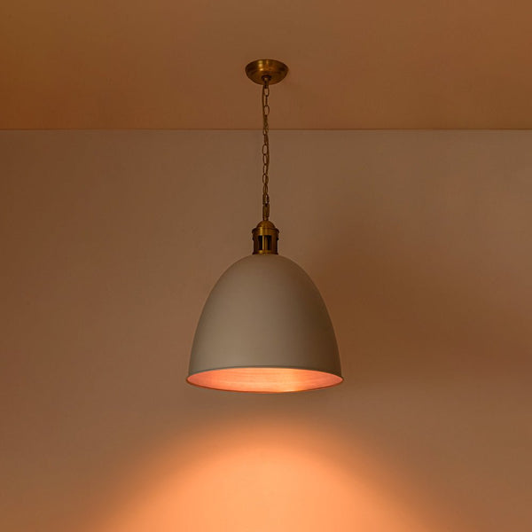 Chandelierias - Modern Farmhouse Bullet 1 - Light Metal Dome Pendant - Pendants - White - 