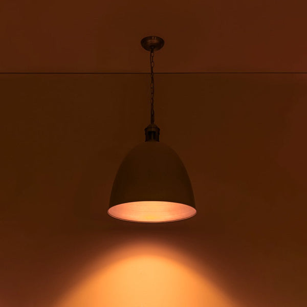 Chandelierias - Modern Farmhouse Bullet 1 - Light Metal Dome Pendant - Pendants - White - 