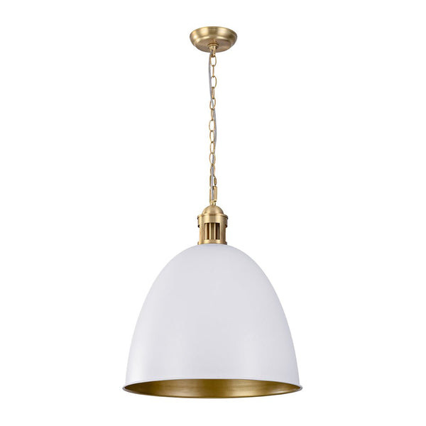 Chandelierias - Modern Farmhouse Bullet 1 - Light Metal Dome Pendant - Pendants - White - 