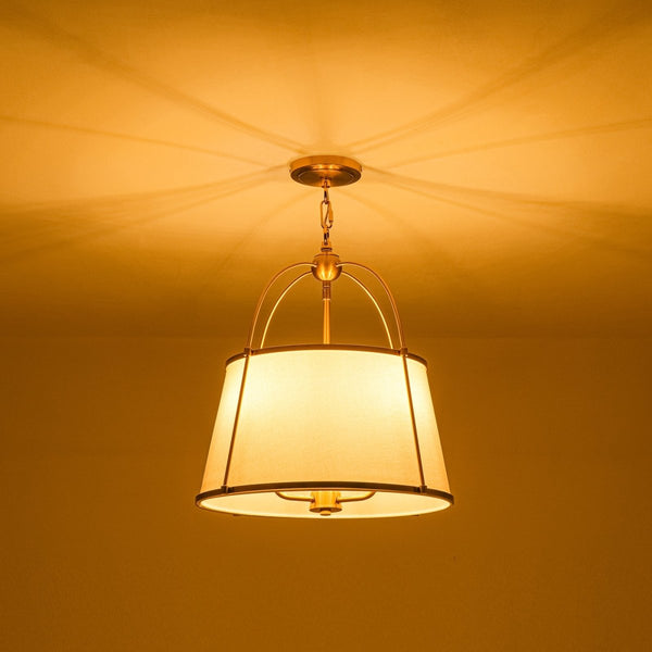 Chandelierias-Modern Farmhouse Tapered Fabric Drum Lantern Pendant-Pendants-17.0 in-1-Pack