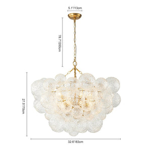 Chandelierias - Modern Glam Water Patterned Glass Bubble Chandelier - Chandelier - Brass - 3 Bulbs