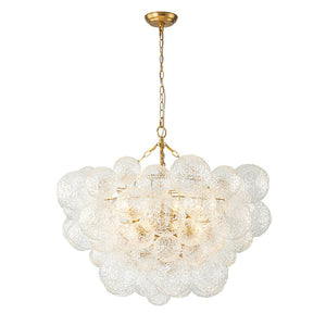 Chandelierias - Modern Glam Water Patterned Glass Bubble Chandelier - Chandelier - Brass - 3 Bulbs