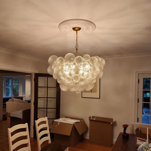 Chandelierias - Modern Glam Water Patterned Glass Bubble Chandelier - Chandelier - Brass - 3 Bulbs