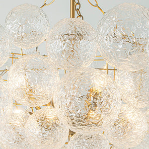 Chandelierias - Modern Glam Water Patterned Glass Bubble Chandelier - Chandelier - Brass - 3 Bulbs