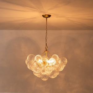 Chandelierias - Modern Glam Water Patterned Glass Bubble Chandelier - Chandelier - Brass - 3 Bulbs