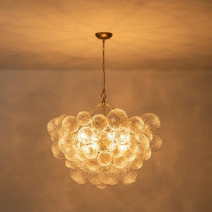 Chandelierias - Modern Glam Water Patterned Glass Bubble Chandelier - Chandelier - Brass - 3 Bulbs