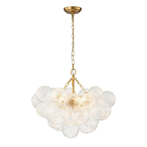 Chandelierias - Modern Glam Water Patterned Glass Bubble Chandelier - Chandelier - Brass - 3 Bulbs