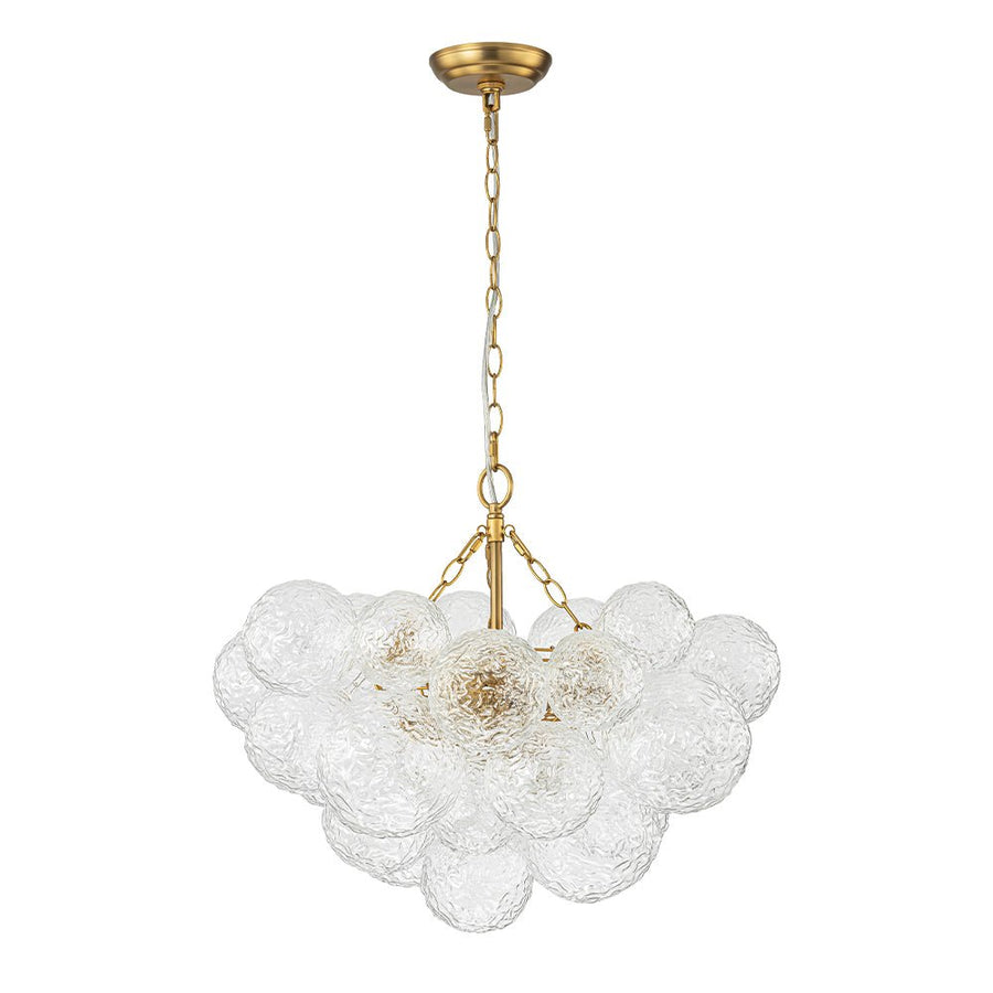 Chandelierias - Modern Glam Water Patterned Glass Bubble Chandelier - Chandelier - Brass - 3 Bulbs