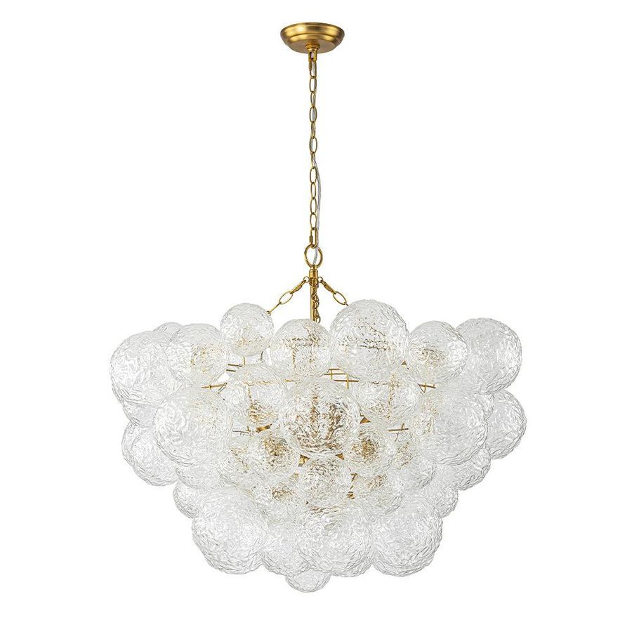 Chandelierias - Modern Glam Water Patterned Glass Bubble Chandelier - Chandelier - Brass - 3 Bulbs