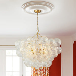 Chandelierias - Modern Glam Water Patterned Glass Bubble Chandelier - Chandelier - Brass - 8 Bulbs