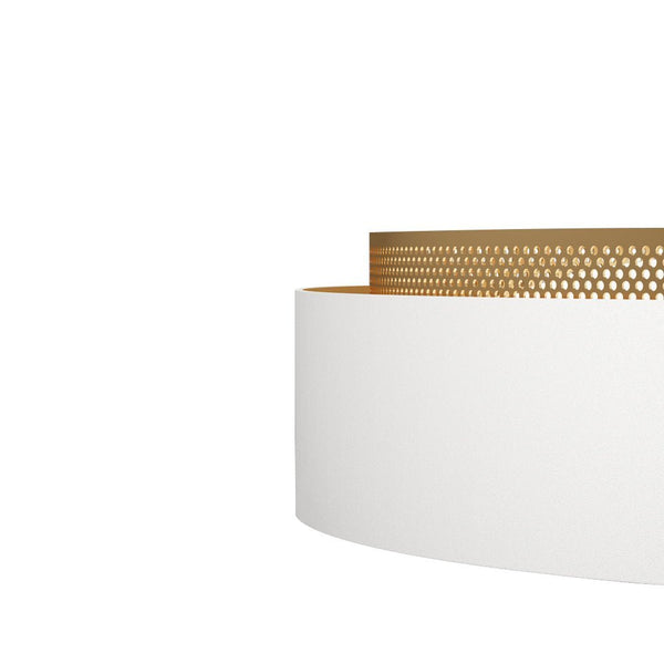 Chandelierias - Modern Gold Mesh Tiered LED Round Ceiling Light - Flush Mount - White - 3000K