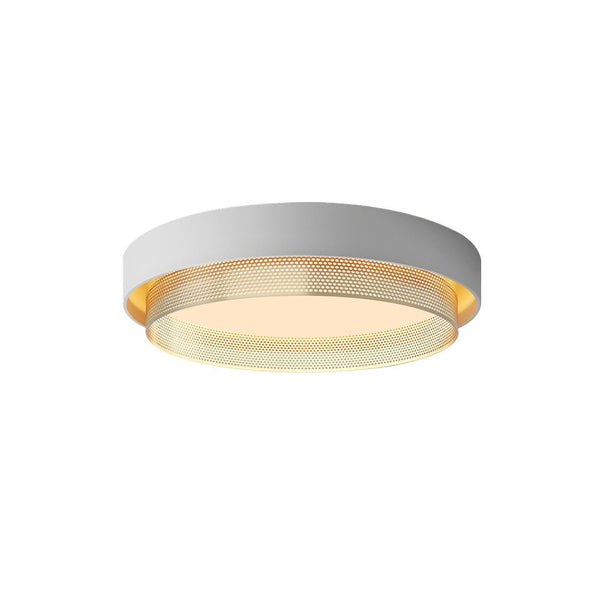 Chandelierias - Modern Gold Mesh Tiered LED Round Ceiling Light - Flush Mount - White - 6000K