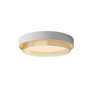 Chandelierias-Modern Gold Mesh Tiered LED Round Ceiling Light-Flush Mount-White (Back order & Arrive in 3-4 Weeks)-