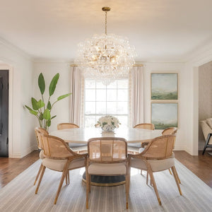 Chandelierias - Modern Gorgeous 12 - Light Swirled Glass Sphere Chandelier - Chandelier - 12 Bulbs - 