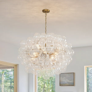 Chandelierias - Modern Gorgeous 12 - Light Swirled Glass Sphere Chandelier - Chandelier - 12 Bulbs - 