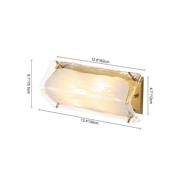 Chandelierias - Modern Handmade Cloud Glass Linear Vanity Light - Wall Light - 13.4in - 