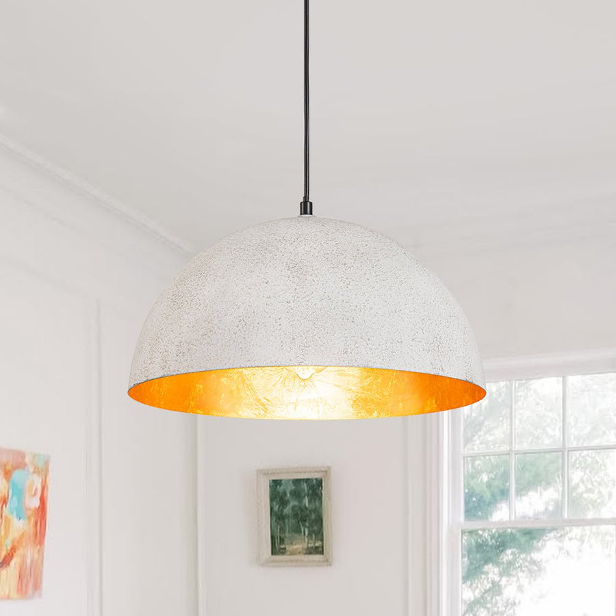 Chandelierias - Modern Hanging Oversized Dome Pendant - Pendant - 15 in. - Off - White