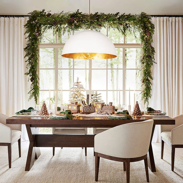 Chandelierias - Modern Hanging Oversized Dome Pendant - Pendant - 15 in. - White