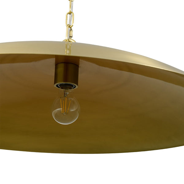 Chandelierias - Modern Industrial 1 - Light Oversized Flat Dome Pendant - Pendant - Brass - 
