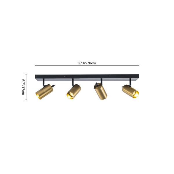Chandelierias-Modern Industrial 4-Light Directional Spotlight Semi-flush Mount-Semi Flush-Black & Brass-