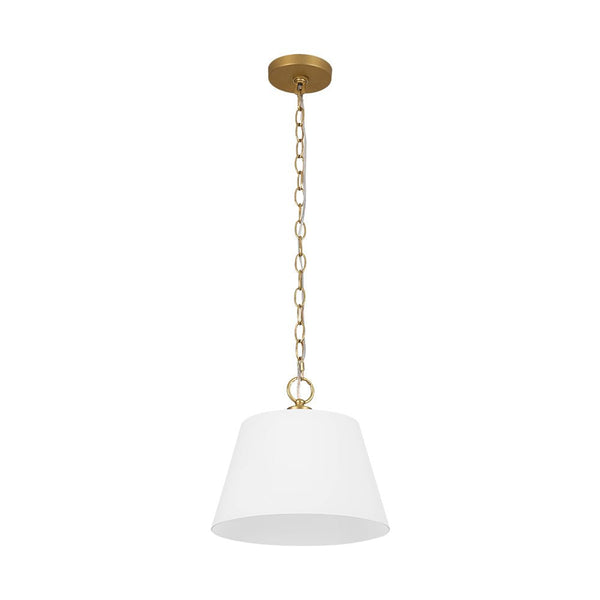 Chandelierias - Modern Ivory White Conical Glass Single Pendant - Pendants - Sleek Brass - 