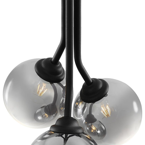 Chandelierias - Modern Linear 3 - Light Mirror Gradient Glass Pendant - Pendants - Matte Black - 