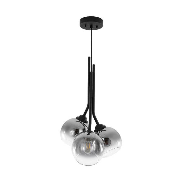 Chandelierias - Modern Linear 3 - Light Mirror Gradient Glass Pendant - Pendants - Matte Black - 