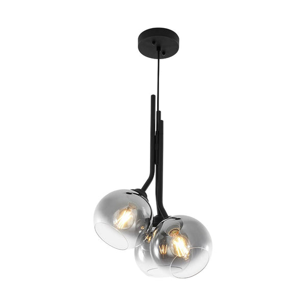 Chandelierias - Modern Linear 3 - Light Mirror Gradient Glass Pendant - Pendants - Matte Black - 