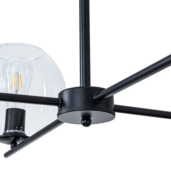 Chandelierias - Modern Linear 4 - Light Criss - cross Hand - blown Glass Chandelier - Chandeliers - Black - 