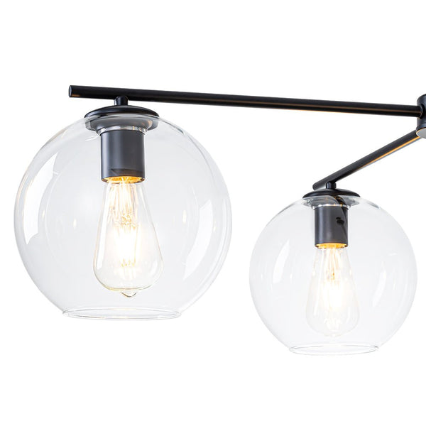 Chandelierias - Modern Linear 4 - Light Criss - cross Hand - blown Glass Chandelier - Chandeliers - Black - 