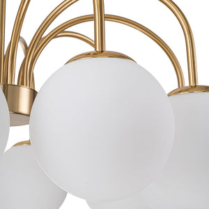 Chandelierias-Modern Matte Glass Globe Elbow Chandelier-Chandeliers-Black-6 Bulbs