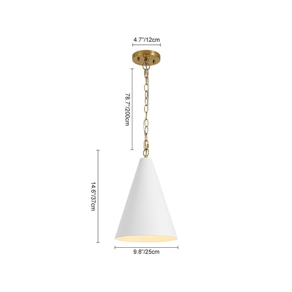 Chandelierias - Modern Minimalist 1 - Light Tapered Metal Pendant - Pendants - Brass - 